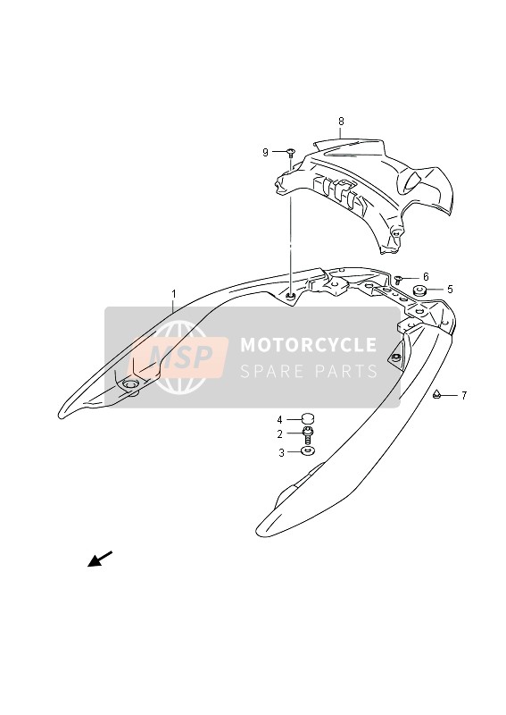 Suzuki AN400(A)(ZA) BURGMAN 2013 Mango de pasajero (AN400A E02) para un 2013 Suzuki AN400(A)(ZA) BURGMAN